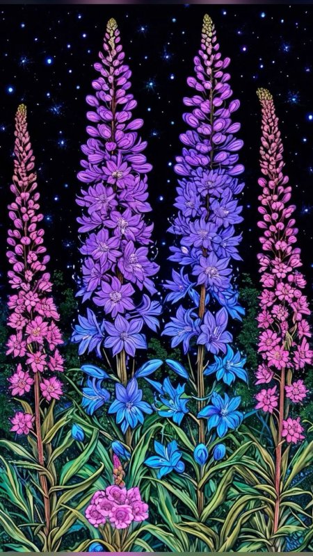 Люпин фиолетовый скачать фон 1080 x 1920