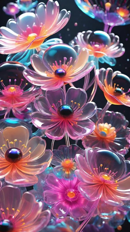 Фантастические цветы скачать фон 1080 x 1920