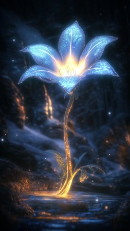 Волшебный цветок скачать фон 2160 x 3840