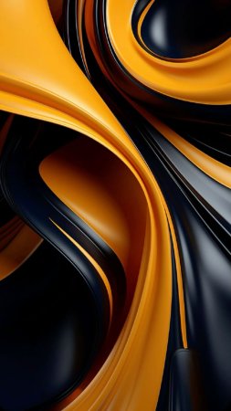 An abstract black and orange background with curves