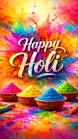 Happy holi скачать фон 1080 x 1920
