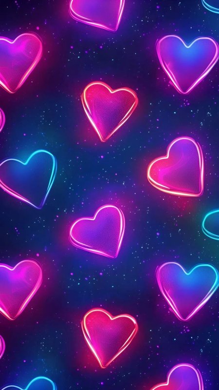 Сердечки неоновые