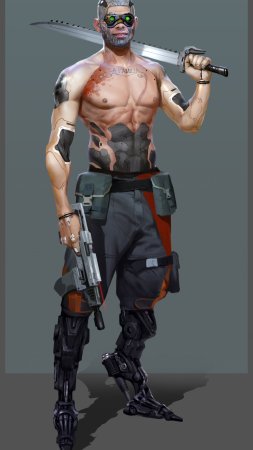 Cyberpunk наемник солдат