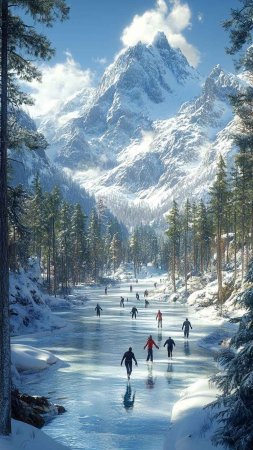 Ice skating scene