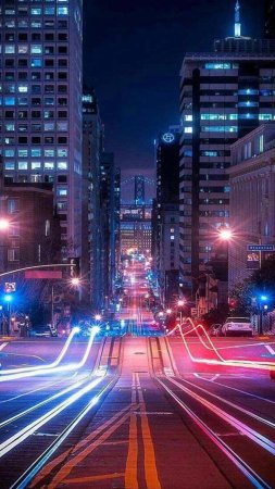 City street at night