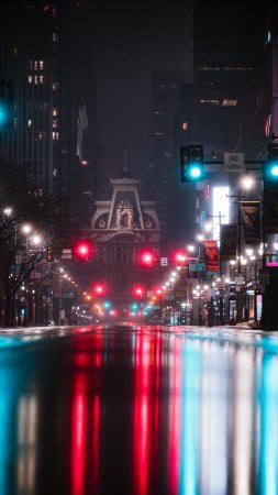 City street at night