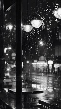 Black and white rain