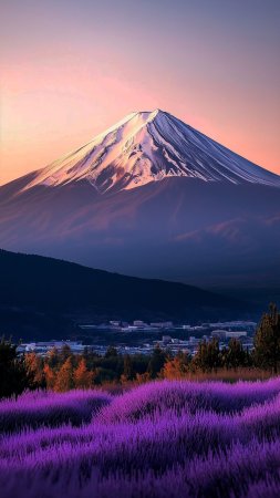 Гора фудзияма к скачать фон 1424 x 2532