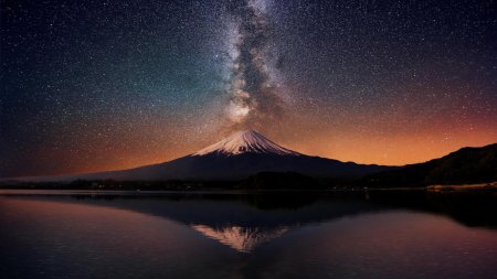 Млечный путь над горой фудзияма скачать фон 1920 x 1080