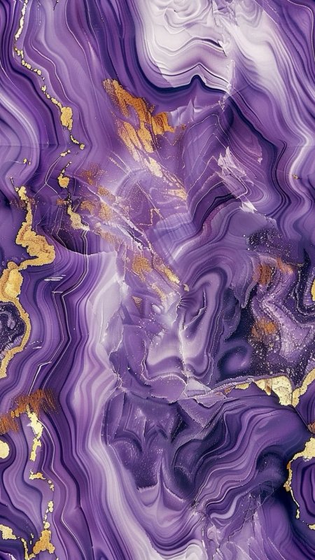 Abstract gold and purple painting