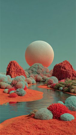 Инопланетный пейзаж скачать фон 2160 x 3840