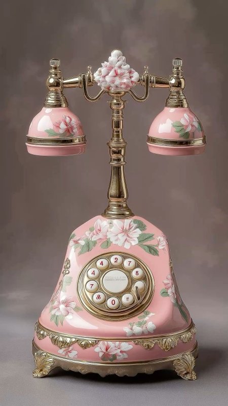 Pink antique telephone landline скачать фон 1080 x 1920