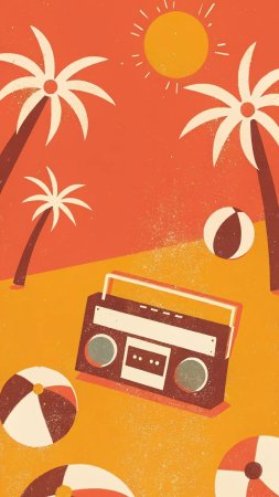 Retro summer скачать фон 1424 x 2532