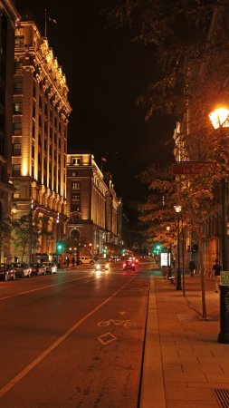 City street at night