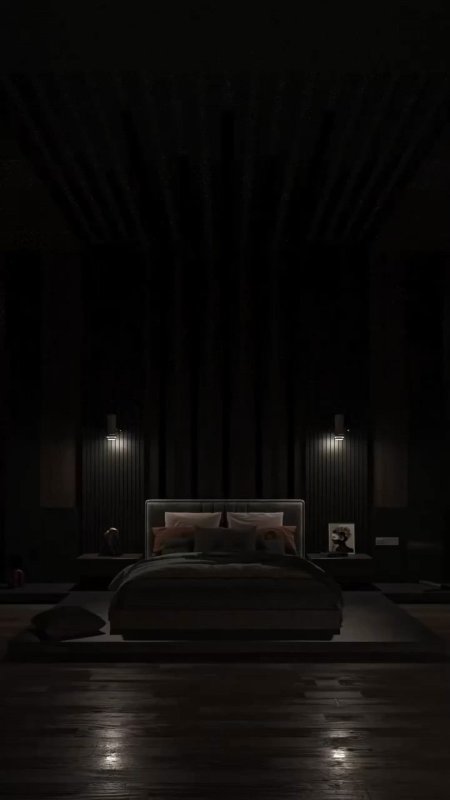 Спальня в темных тонах современном стиле скачать фон 1080 x 1920