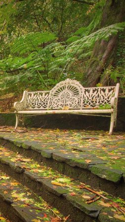 Garden bench скачать фон 2160 x 3840