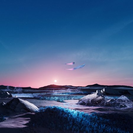 Космические пейзажи скачать фон 2048 x 2048