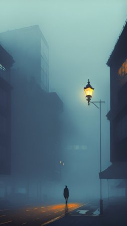 Город в тумане скачать фон 1080 x 1920