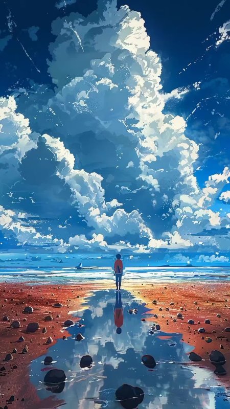 Пейзаж аниме скачать фон 1080 x 1920