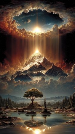 Живописные пейзажи скачать фон 1424 x 2532