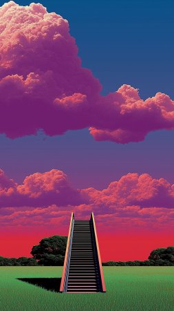 Лестница в небе скачать фон 1080 x 1920