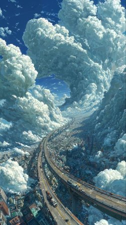 Пейзаж аниме скачать фон 1424 x 2532