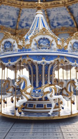 Blue carousel скачать фон 720 x 1280