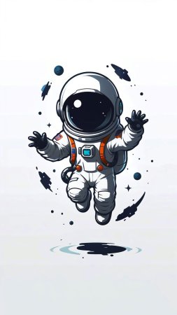 Космонавт на ракете