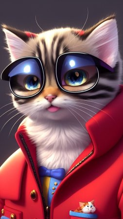 Кот в очках