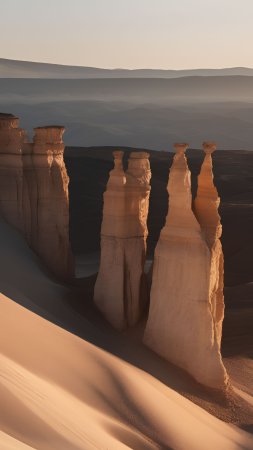 Горы в пустыне скачать фон 1424 x 2532